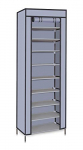 Smart Homez 9 Level Collapsible Tower Shoe Rack/Cabinet Snap Connect Steel Frame With Dura Light Fabric Cover (Grey, L)
