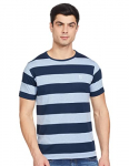 Cazibe Men’S Striped Regular Fit T-Shirt (Cz11107_Sky M)
