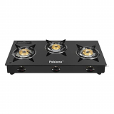Fabiano High Efficiency 3 Burner Gas Stove Glass Top, Auto Ignition (2 Years Warranty On Product & 5 Years On Brass Burners)